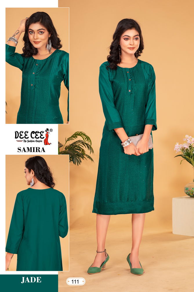 Samira By Deecee Chinon Straight Cut Kurti Suppliers In India